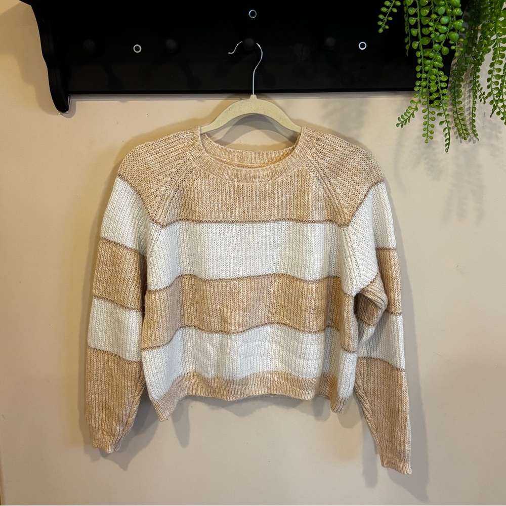 Only Beige and White Striped Women's Sweater